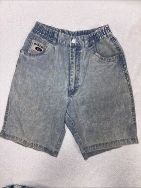 Bugle Boy vintage Light washed carpenter Shorts elastic waist boys 14
